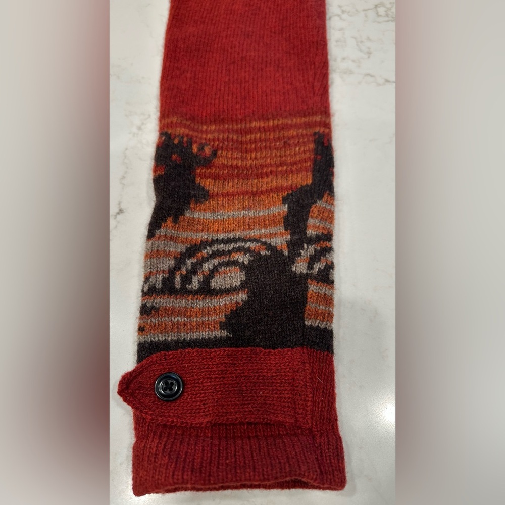 Kids Ralph Lauren Rust/Brown/Black Hooded Sweater with Moose Design - Picture 5 of 7